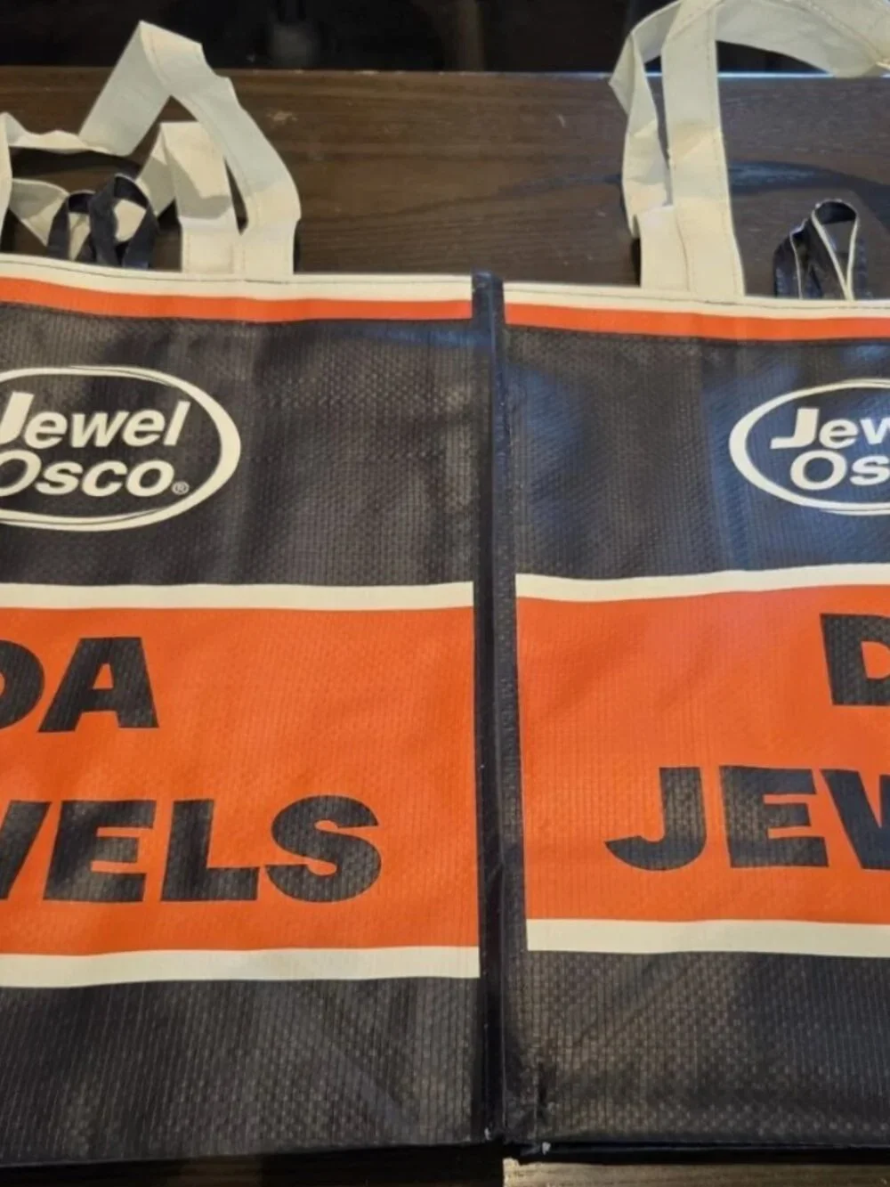 Chicago Bears Jewel Osco Da Jewels Reusable Grocery Bag Blue & Orange 2 Bags